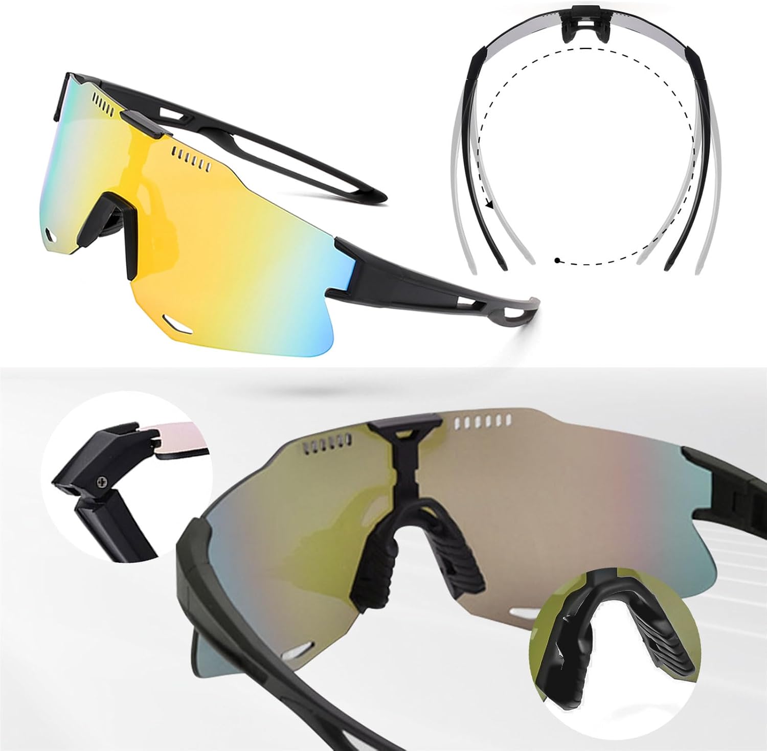 MICOTA Lentes de sol polarizados deportivos para hombres y mujeres, lentes de sol UV400 para deportes al aire libre, ciclismo, conducción, pesca,