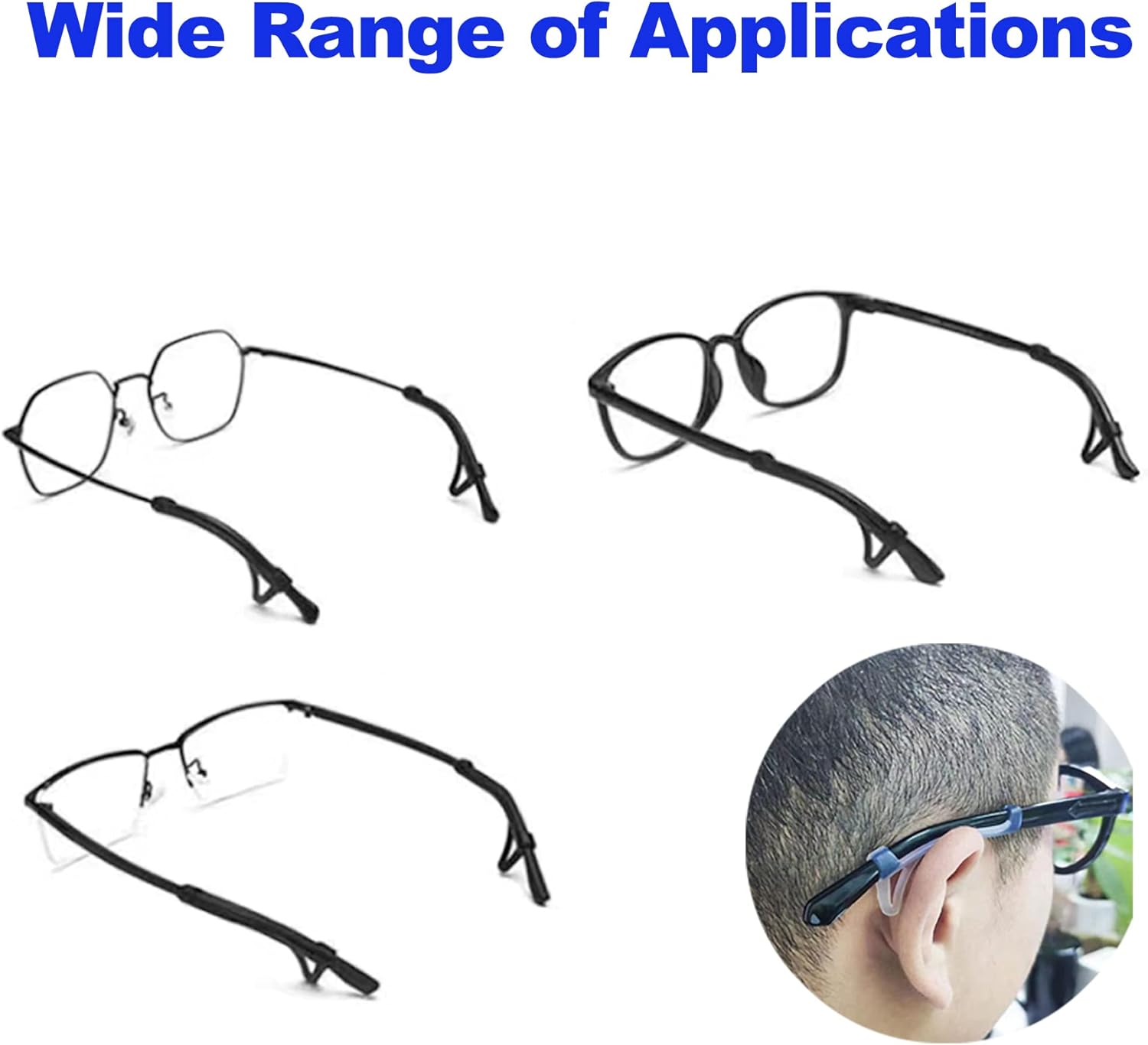 Almohadillas para gafas con gancho, agarres antideslizantes de silicona para las patillas para gafas, ganchos para las orejas, retenedores de gafas,
