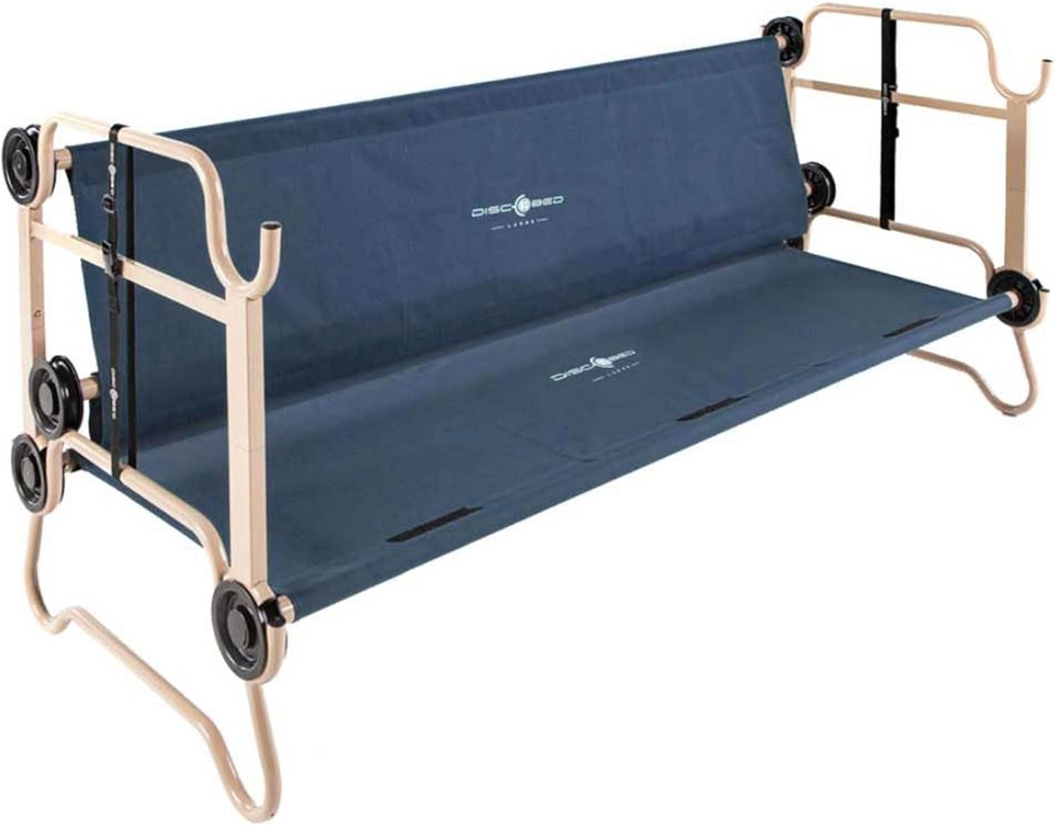 Disc-O-Bed Cam-O-Litera grande de 79 x 28 pulgadas cama doble plegable portátil con 2 organizadores y 2 bolsas de transporte azul marino - Imagen 10