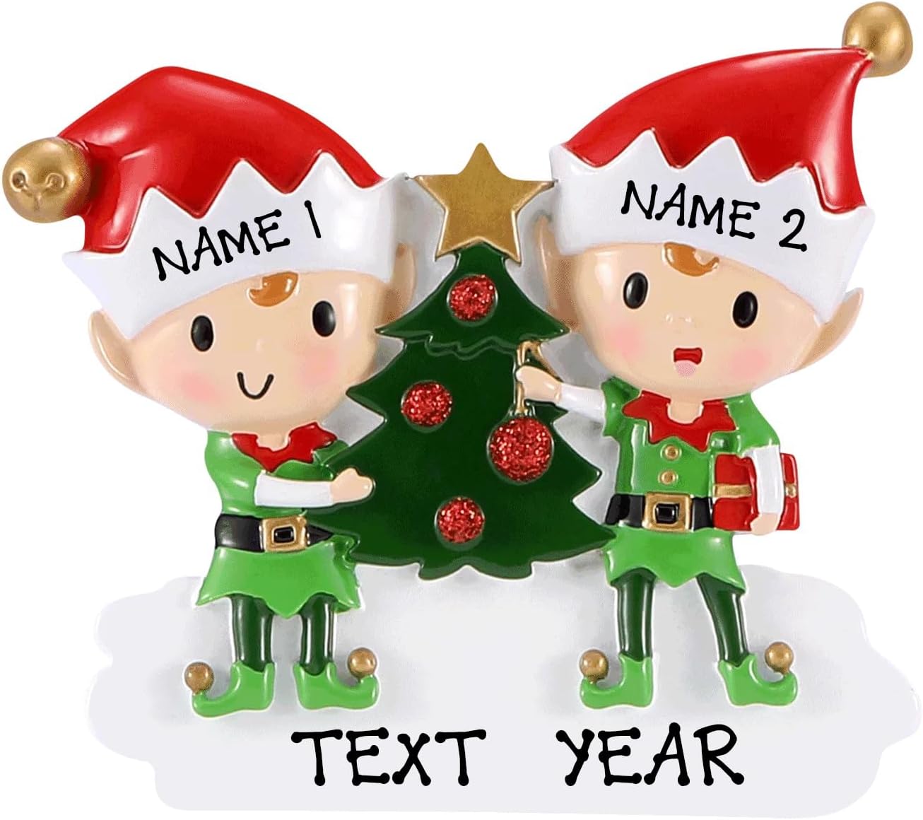 Adorno de Navidad personalizado de Elfos Doing Things 2023  Decoración de elfos para árbol de Navidad familiar  Adorno decorativo personalizado de