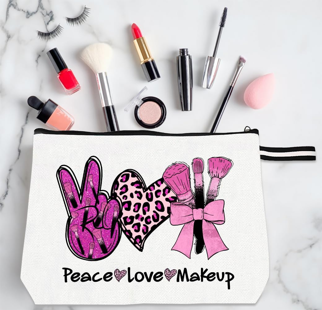 WLWLGLUCK Bolsa de maquillaje inspirada para mujer, bonita bolsa de cosméticos para amigos y familia, bolsa de aseo de viaje, bolsa de cosméticos