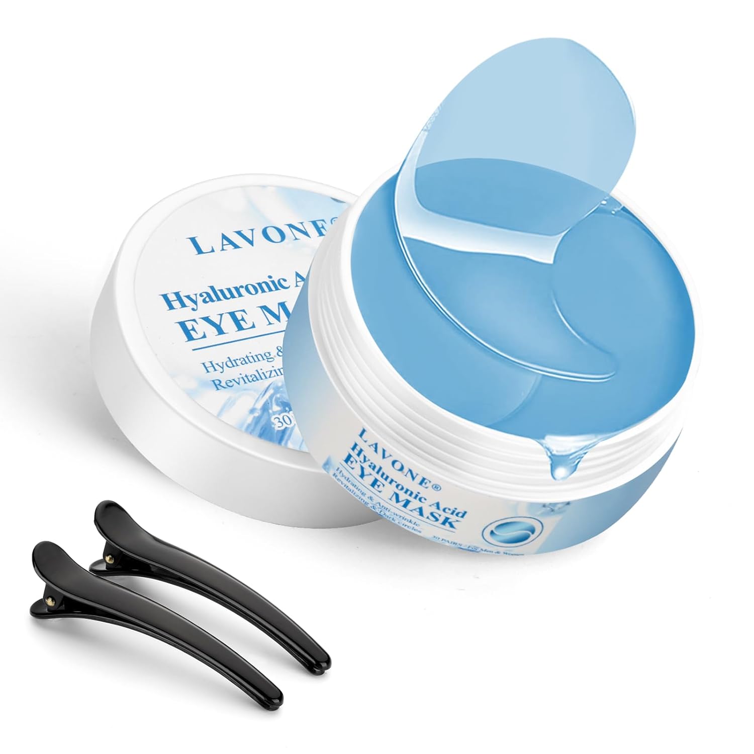 LAVONE Parches para debajo de los ojos 30 pares de mascarillas hidratantes y antienvejecimiento, cuidado de la piel para ojeras e hinchazón, reduce