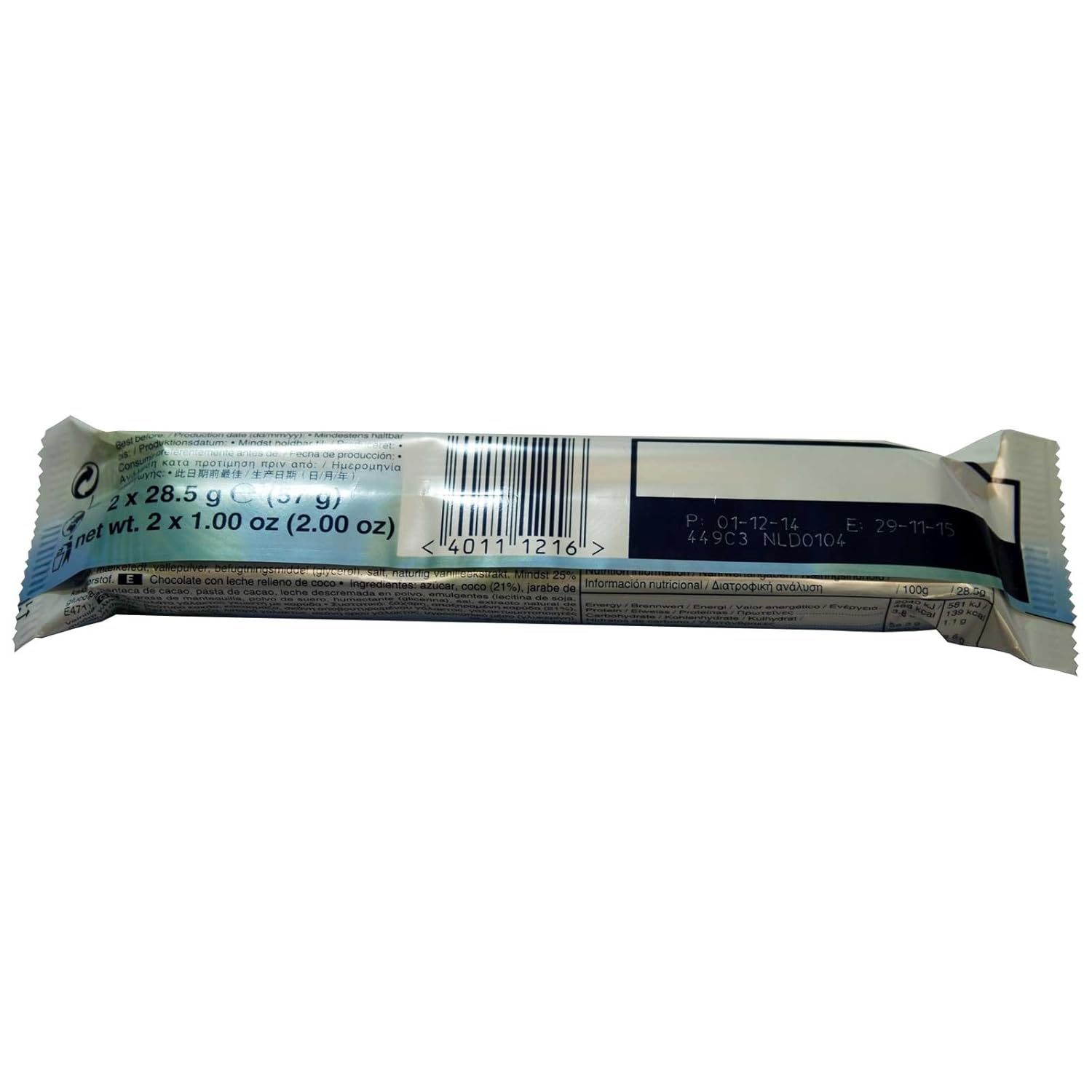 British Chocolates Bounty Milk Bar 2×28.0.18 oz 8 unidades