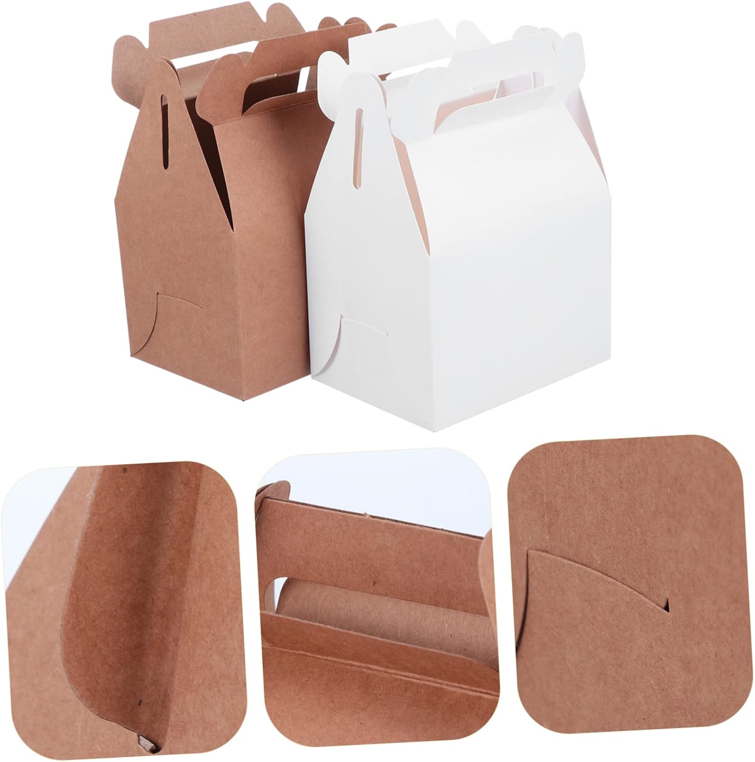 Hohopeti 10 Pcs cake kraft paper Food Treat Case Cupcake Carriers Holder cupcake cases cupcake container Muffin container Donuts container candy