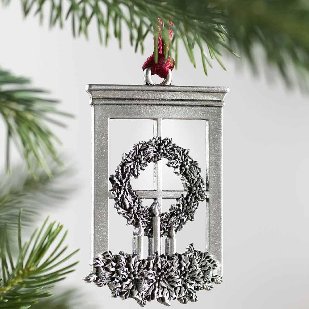 Adorno de árbol de Navidad de peltre, adorno de Navidad de peltre colgante hecho a mano de doble cara, decoración colgante para manualidades,