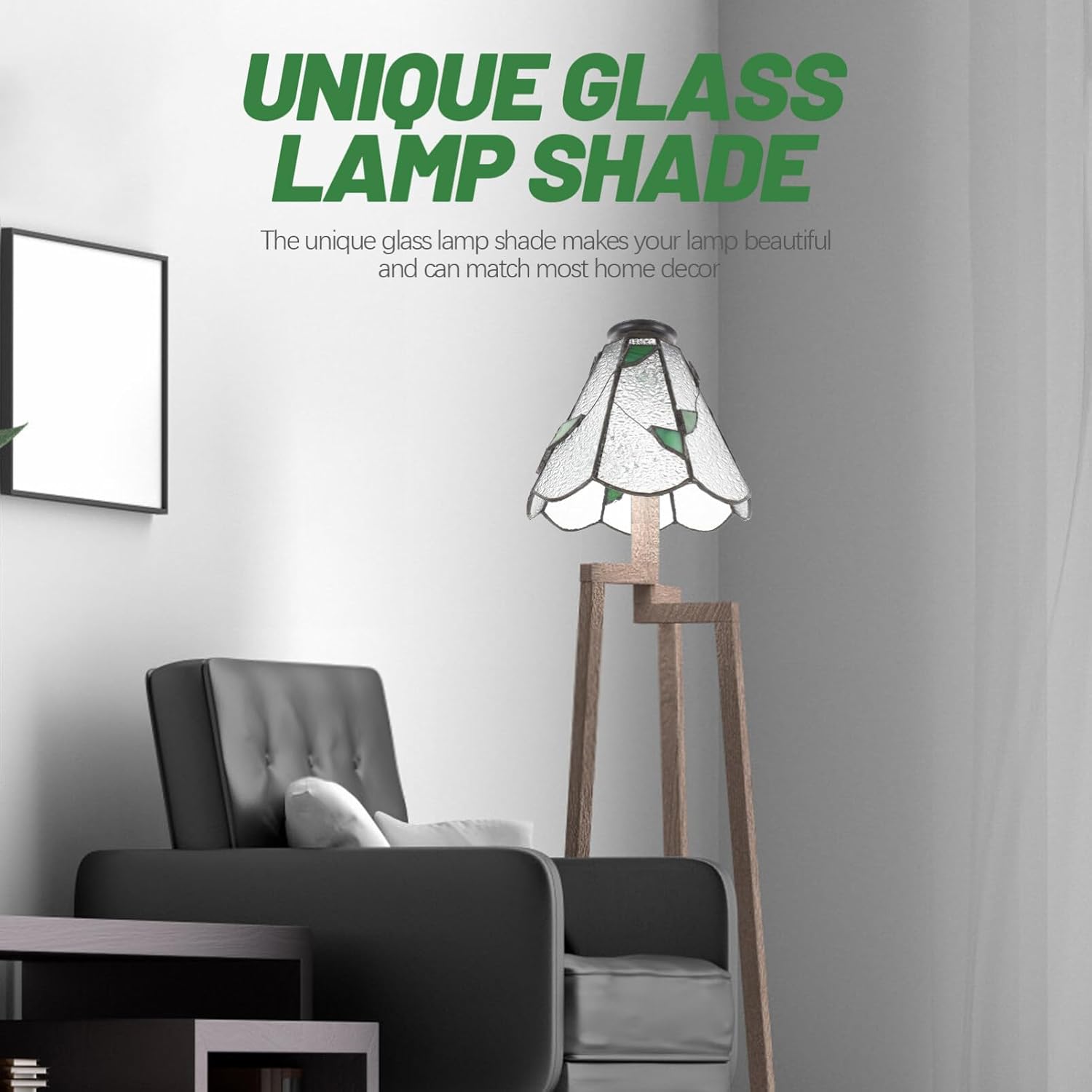 Pantalla de cristal de vitral, pantalla de lámpara de araña con forma de flor de loto, pantalla de lámpara de mesa de vidrio estilo flor, pantalla