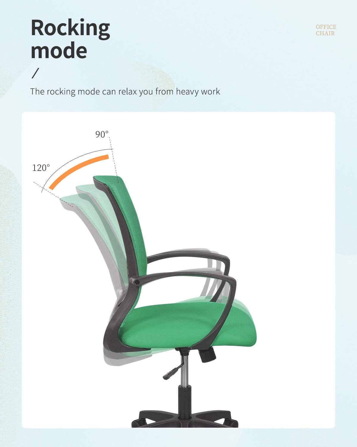 Silla de oficina en casa, respaldo medio, soporte lumbar giratorio de PC, ajustable, escritorio, computadora, ergonómica, cómoda, de malla, con