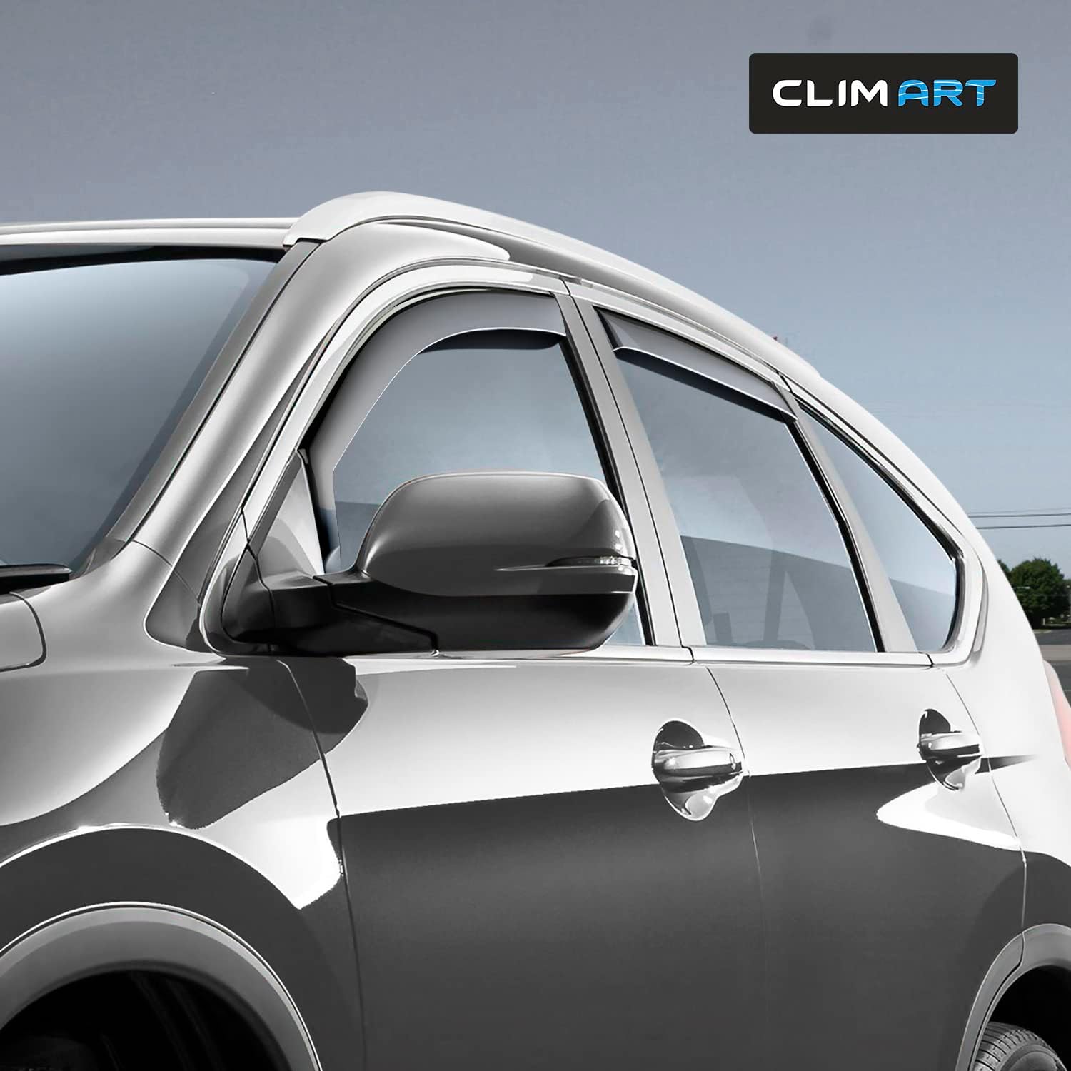 CLIM ART Protectores de lluvia increíblemente duraderos en canal compatibles con Honda CR-V 2012-2016, deflectores de ventana originales, viseras de