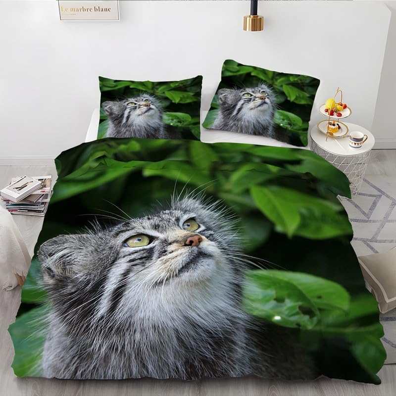 Green Rabbit California King Duvet Cover Animal Print Bedding Soft Microfiber Comforter Cover and 2 Pillow Shams 20″X36″, Bed Set Duvet Covers with
