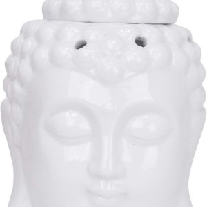 Quemador de aceite, calentador de velas, decoración de estatua de Buda blanca para cera perfumada, fragancia derretida, aceite esencial Quemador de aceite, calentador de velas, decoración de estatua de Buda blanca para cera perfumada, fragancia derretida, aceite esencial