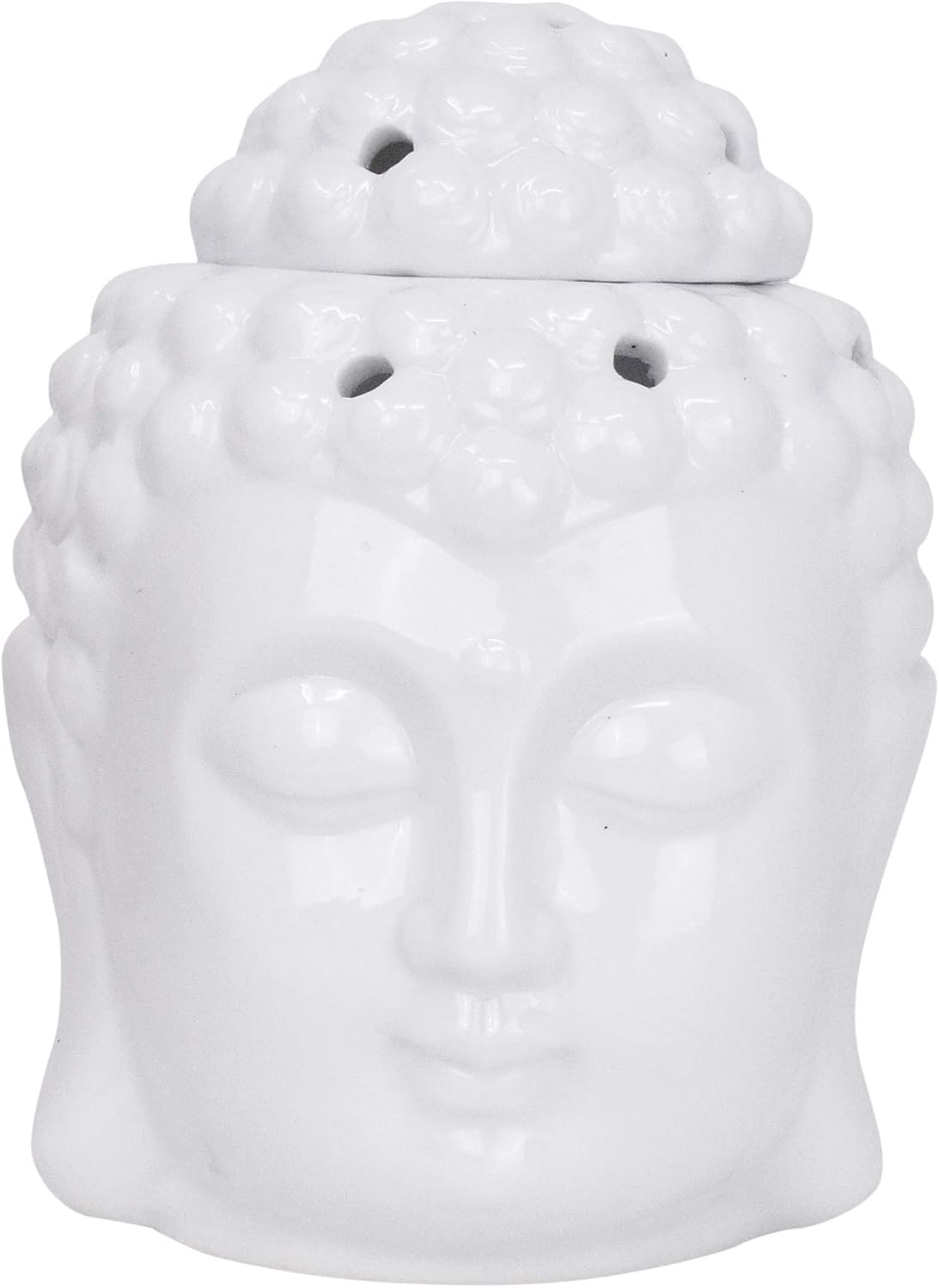 Quemador de aceite, calentador de velas, decoración de estatua de Buda blanca para cera perfumada, fragancia derretida, aceite esencial
