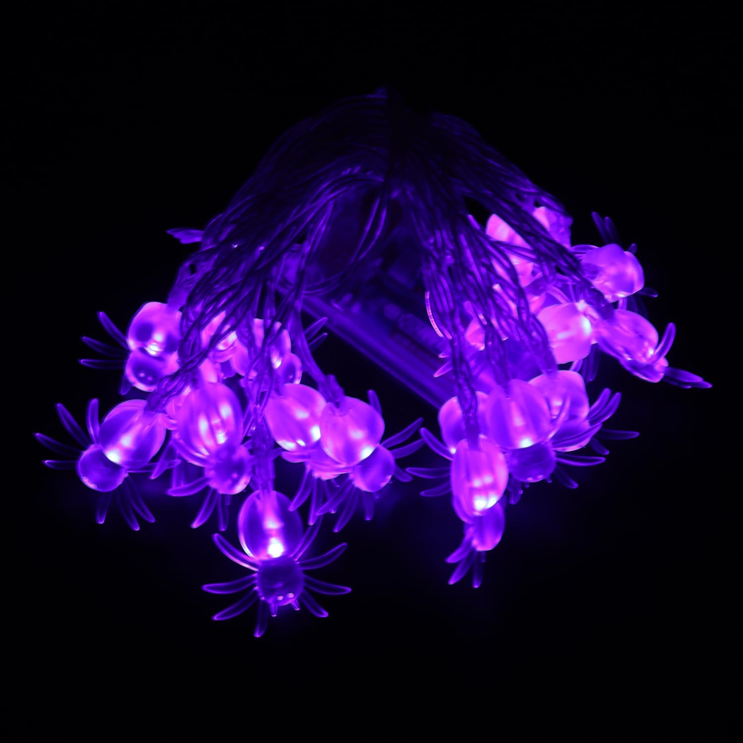 KEPATO Guirnalda de luces de Halloween, 10 pies, 20 LED, funciona con pilas, luces de decoración de Halloween para interiores y exteriores, luces de
