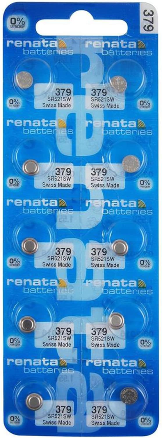 Renata 379 SR521SW Baterías  1.55 V Óxido de Plata 379 Batería de reloj (10 unidades)