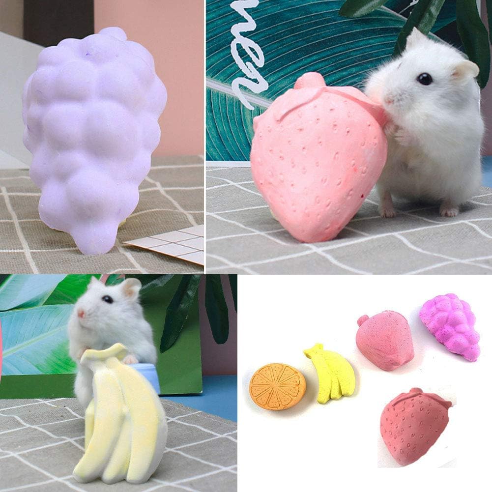 Hamiledyi 5 piezas Chinchilla Lava Block Calcio Piedra Dientes Molienda para hámster, conejo, conejo, ratas, ratón, ardillas, masticar juguetes