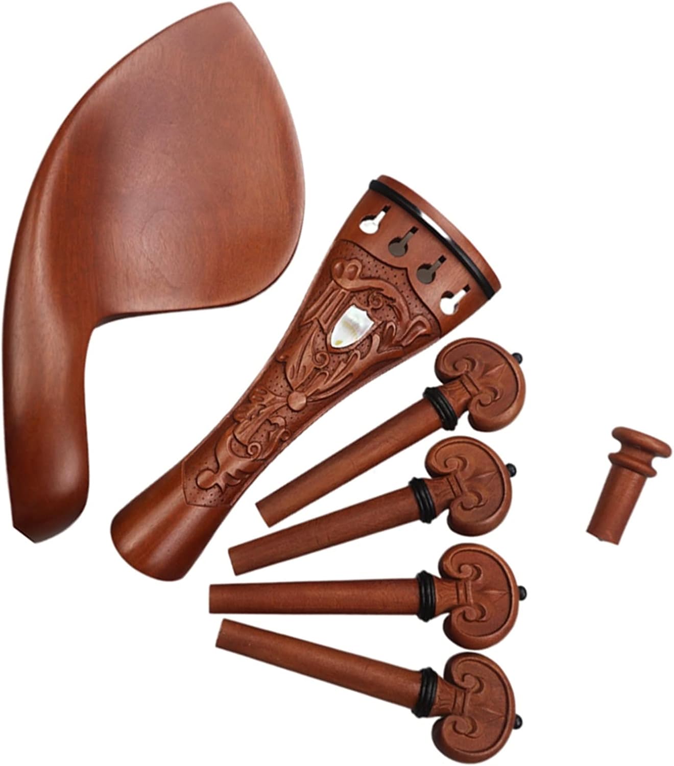 Profesional Violín Piezas Accesorios 44 Jujube Madera Violín Pegs Tailpiece Chinrest Endpin Fiddle Fittings