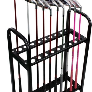 Soporte de putter de golf, organizador de palos de golf de metal, estante de exhibición, juego de palos de golf de almacenamiento para 18 putters Soporte de putter de golf, organizador de palos de golf de metal, estante de exhibición, juego de palos de golf de almacenamiento para 18 putters