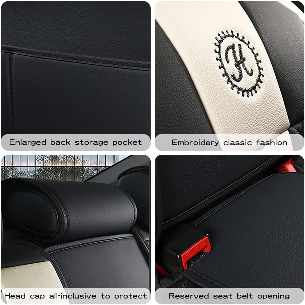 Fundas de asiento de automóvil para Chevy Silverado 2008-2022 de 2 asientos, impermeables, de piel sintética, accesorios (fila delantera de lujo,