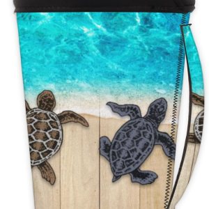 Funda de neopreno reutilizable para café helado de tortuga marina con asa, funda aislante de neopreno reutilizable de madera para bebidas calientes Funda de neopreno reutilizable para café helado de tortuga marina con asa, funda aislante de neopreno reutilizable de madera para bebidas calientes