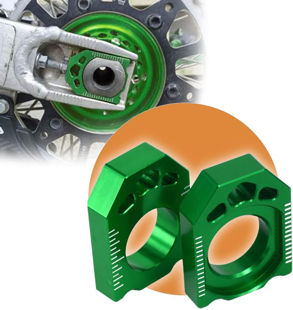 JFG RACING Ajustador de cadena de ejes traseros CNC para KX125 KX250 03-08 KX250F 04-16 KX450F 06-16 KLX450R 08-15
