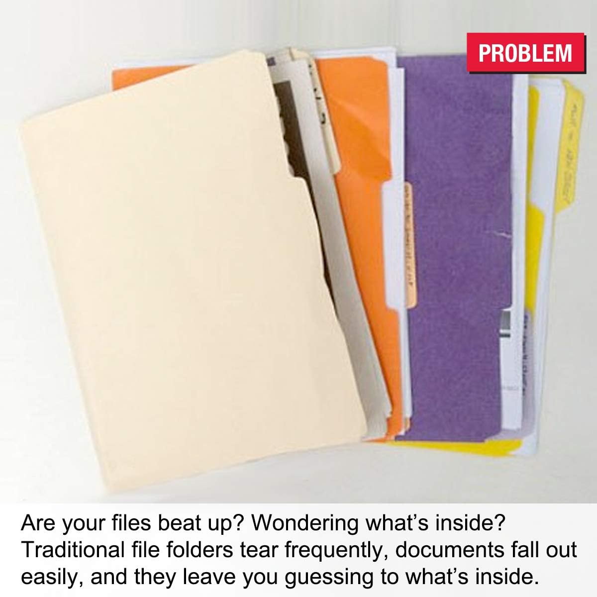 Ultimate Office PocketFile – Carpeta de documentos de polietileno transparente, 5to corte, tamaño carta, en 5 colores surtidos, juego de 100
