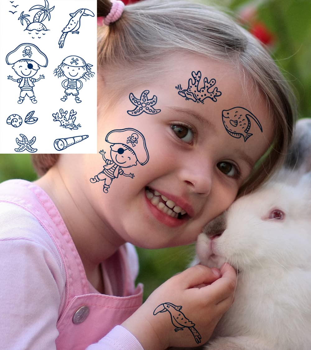 Pequeño y lindo tatuaje semipermanente, 6 hojas de larga duración de 7 a 14 días, tatuajes temporales para niños, lindas calcomanías de tatuaje