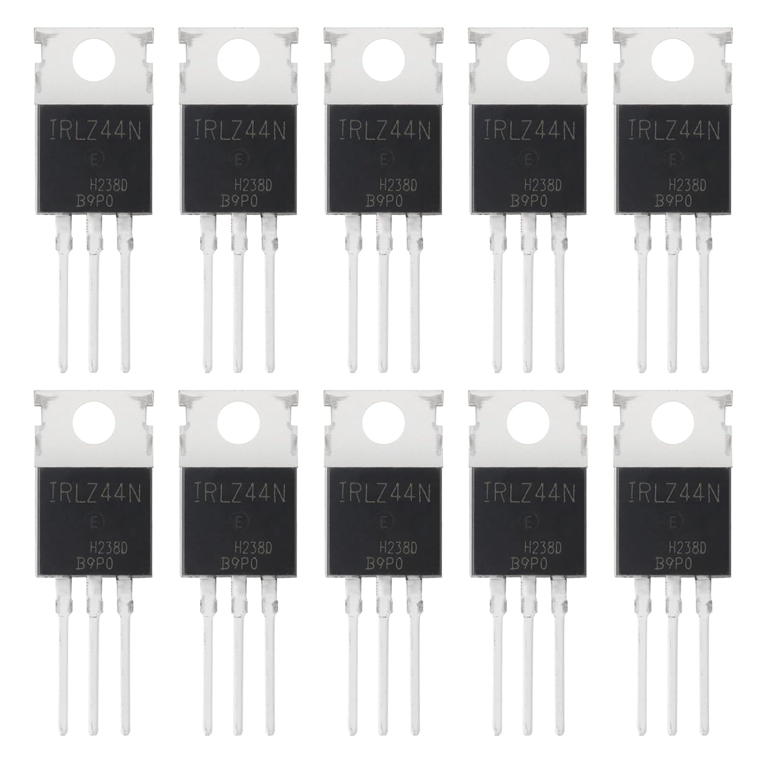 ALLECIN IRLZ44N IRLZ44 MOSFET Transistores 47A 55V IRLZ44NPBF Mosfets de nivel lógico 47 amperios 55 voltios TO-220 (paquete de 10 unidades)