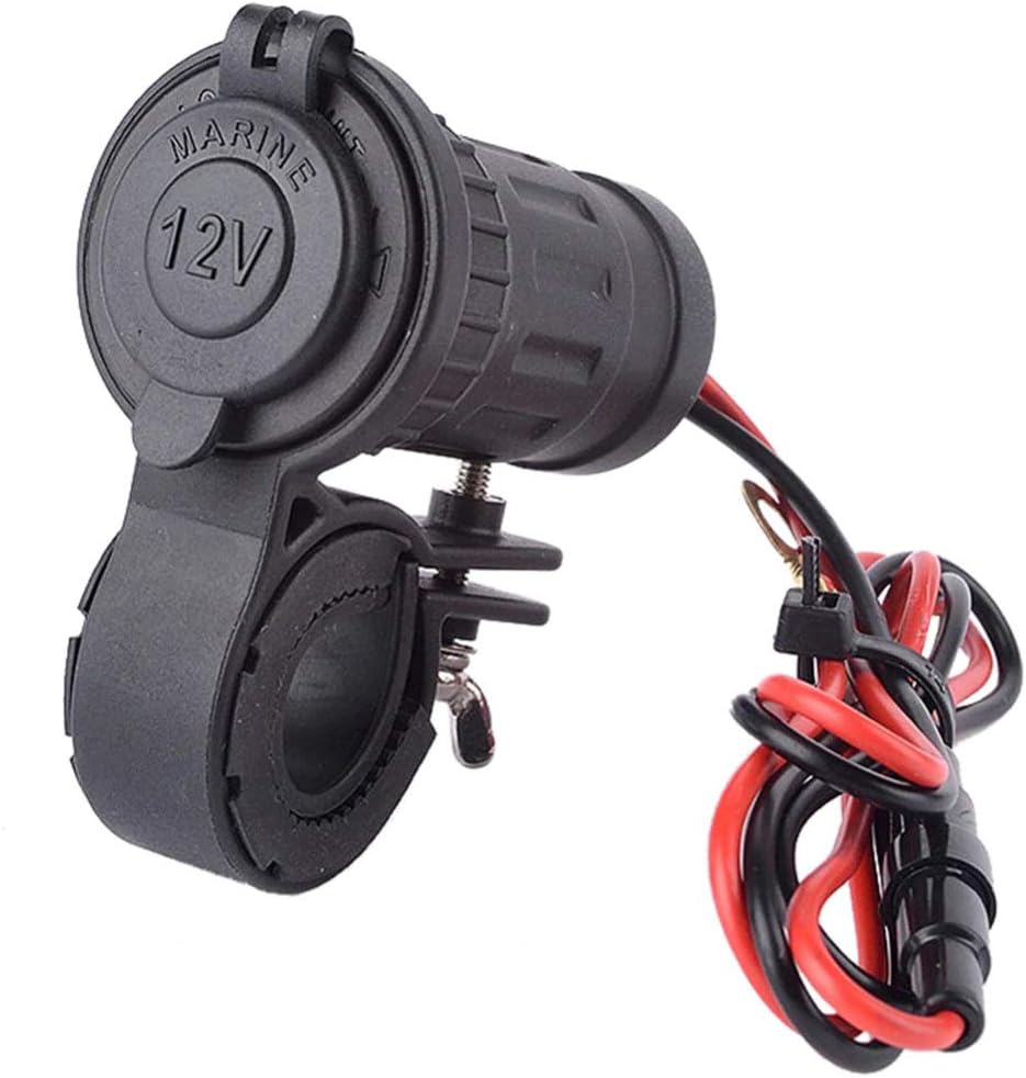 MMOBIEL Universal impermeable motocicleta encendedor de cigarrillos 12V-24V 240W enchufe enchufe incl 23.6 in cableado conexión kit