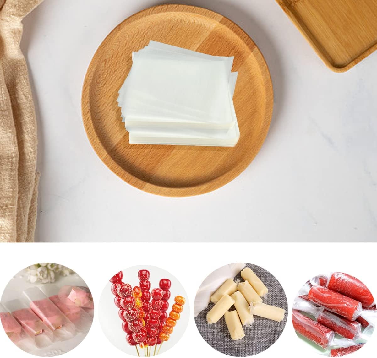1000 hojas de papel de arroz comestible para hacer dulces y chocolate, papel de arroz glutinoso, 2.36 x 3.15 pulgadas (2.4 x 3.1 in)