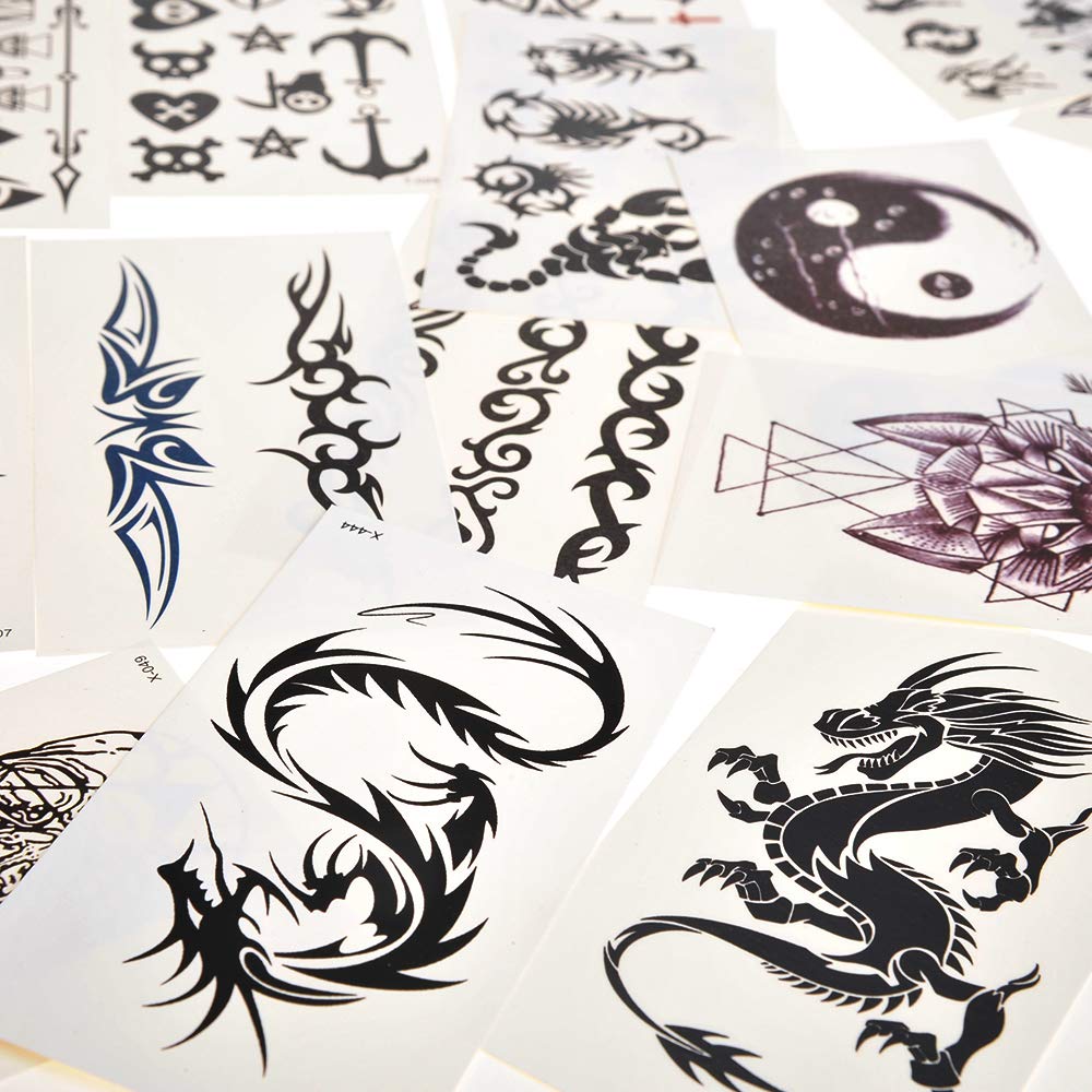 PowerTRC Tatuajes temporales para adultos y niños  Tatuajes falsos temporales impermeables  Muchos diseños y símbolos diferentes
