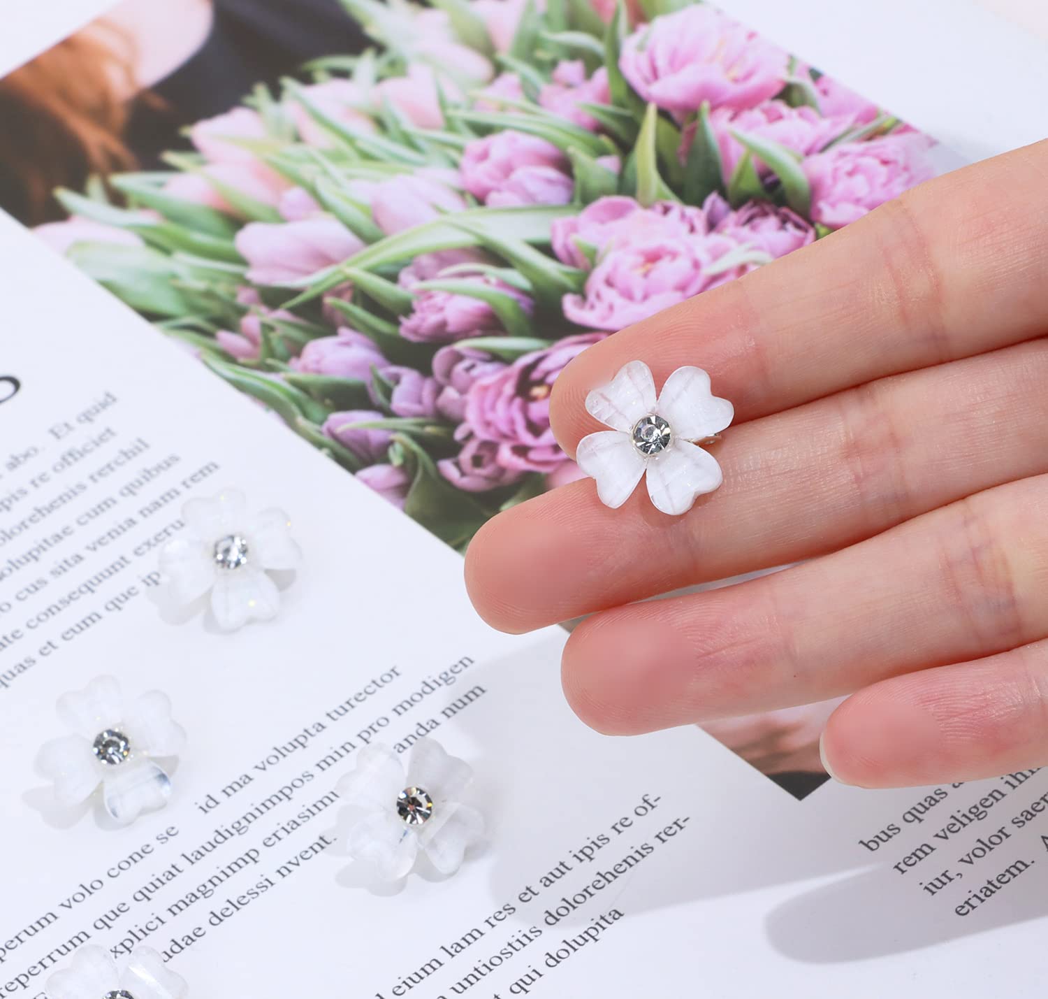 Pinzas pequeñas para el pelo con diseño de flores, diseño de ángel Penta, 12 unidades, bonitas, pequeñas, decorativas, para novia, boda, accesorio