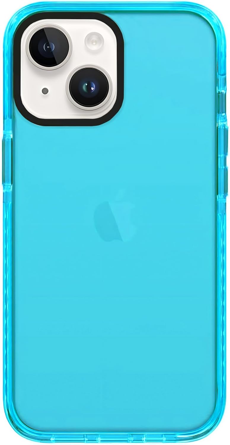 Funda transparente neón para iPhone 14 de 6.1 pulgadas, bonito diseño retro vibrante para mujeres, accesorios de los años 80, funda protectora de