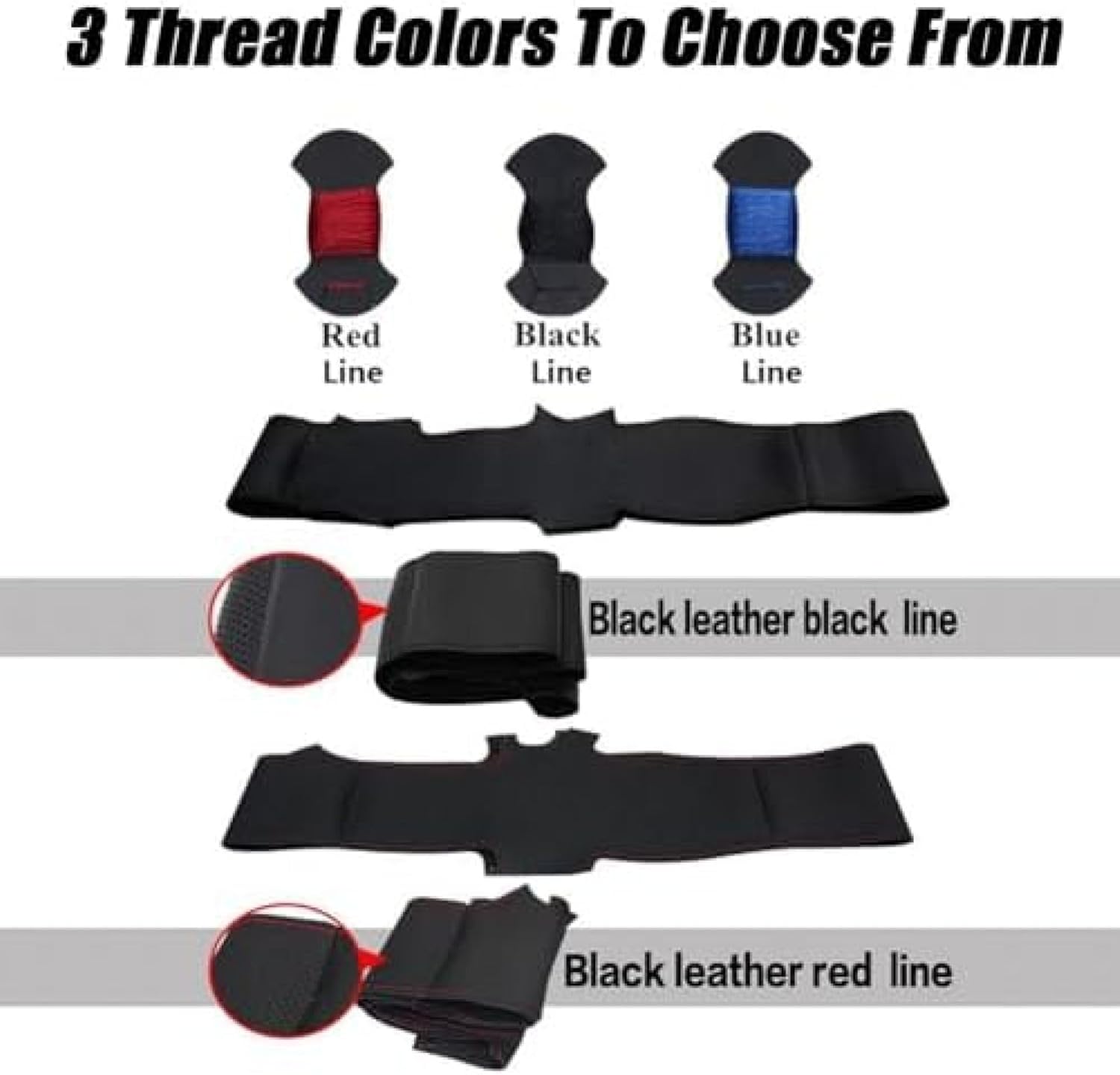 Hand Sewing Steering Wheel Cover,for Mazda CX-3 2017 2018,Blue Line Breathable Anti-Slip Protector Interior Accessories