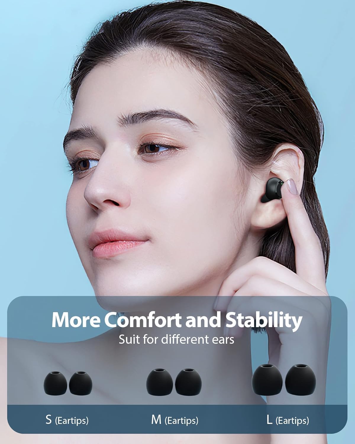 XBOSS T62 Mini auriculares inalámbricos Bluetooth con micrófono 5.3 pequeños IPX7 impermeable HiFi estéreo cancelación de ruido para correr,