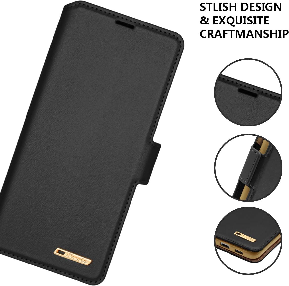 Funda para Samsung S20 Ultra, Galaxy S20 Ultra, funda tipo cartera de piel sintética Fingic con 2 ranuras para identificación y tarjetas de crédito,