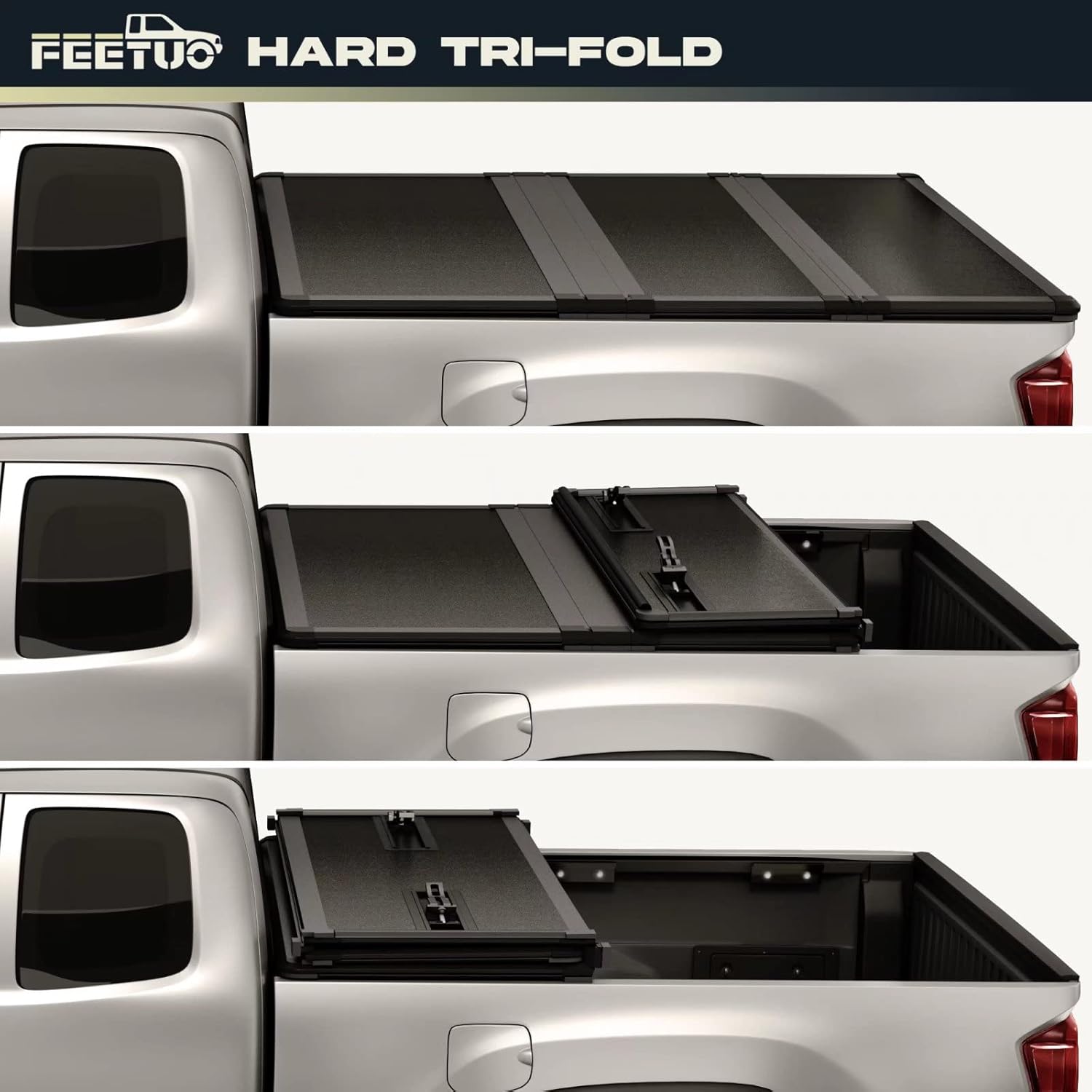 FRP – Cubierta rígida de triple pliegue para Tundra 2007-2021 (excepto Trail Edition) 5.5 pies66.7 pulgadas  para modelos con o sin el sistema de