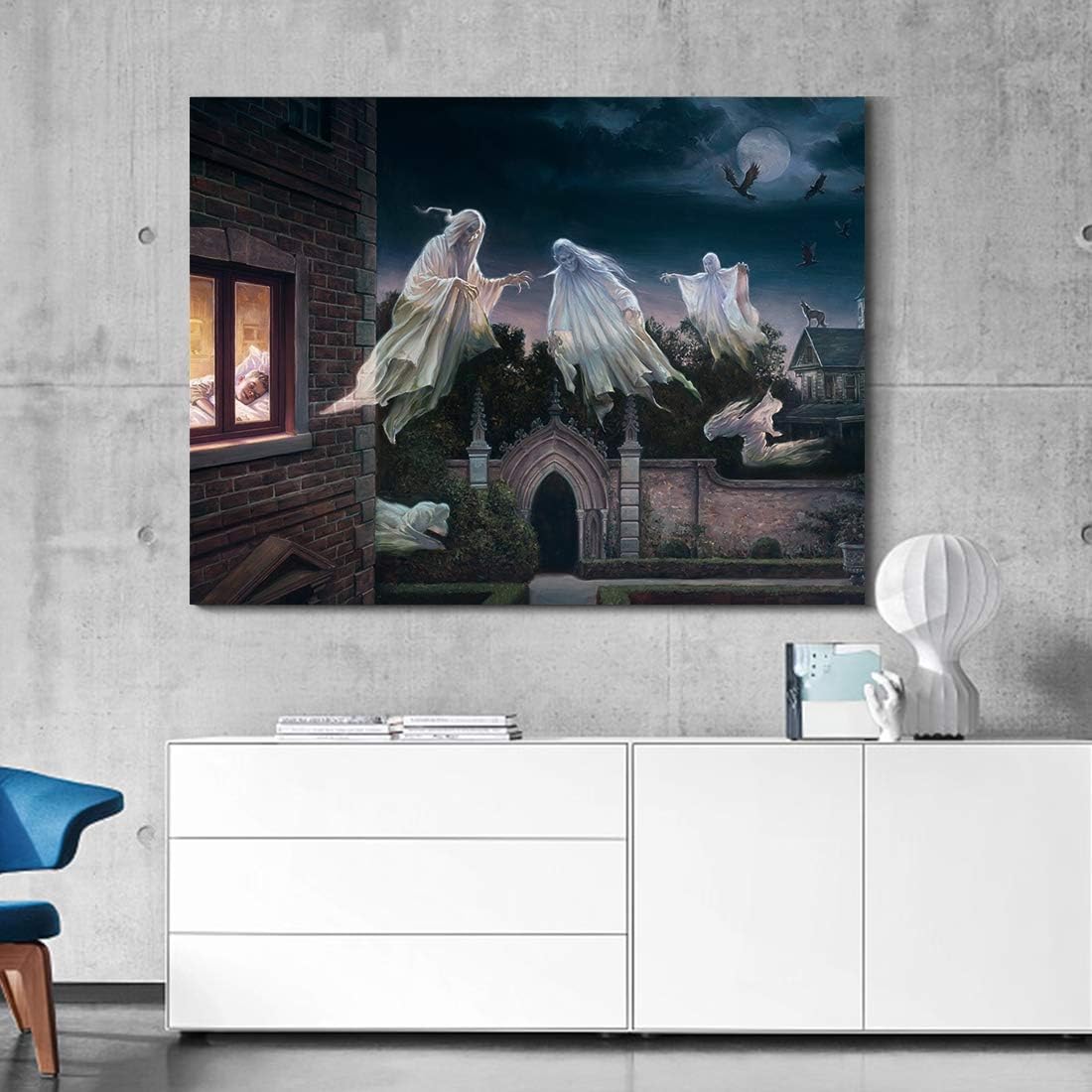 Denozer – Lienzo decorativo para pared, imágenes temáticas de Halloween, decoración de pared del hogar, para dormitorio, sala de estar, impresiones