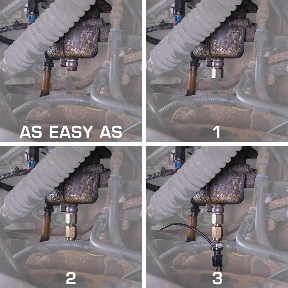 Válvula amortiguadora de diesel 18 NPT GlowShift para medidor de presión de combustible Cummins