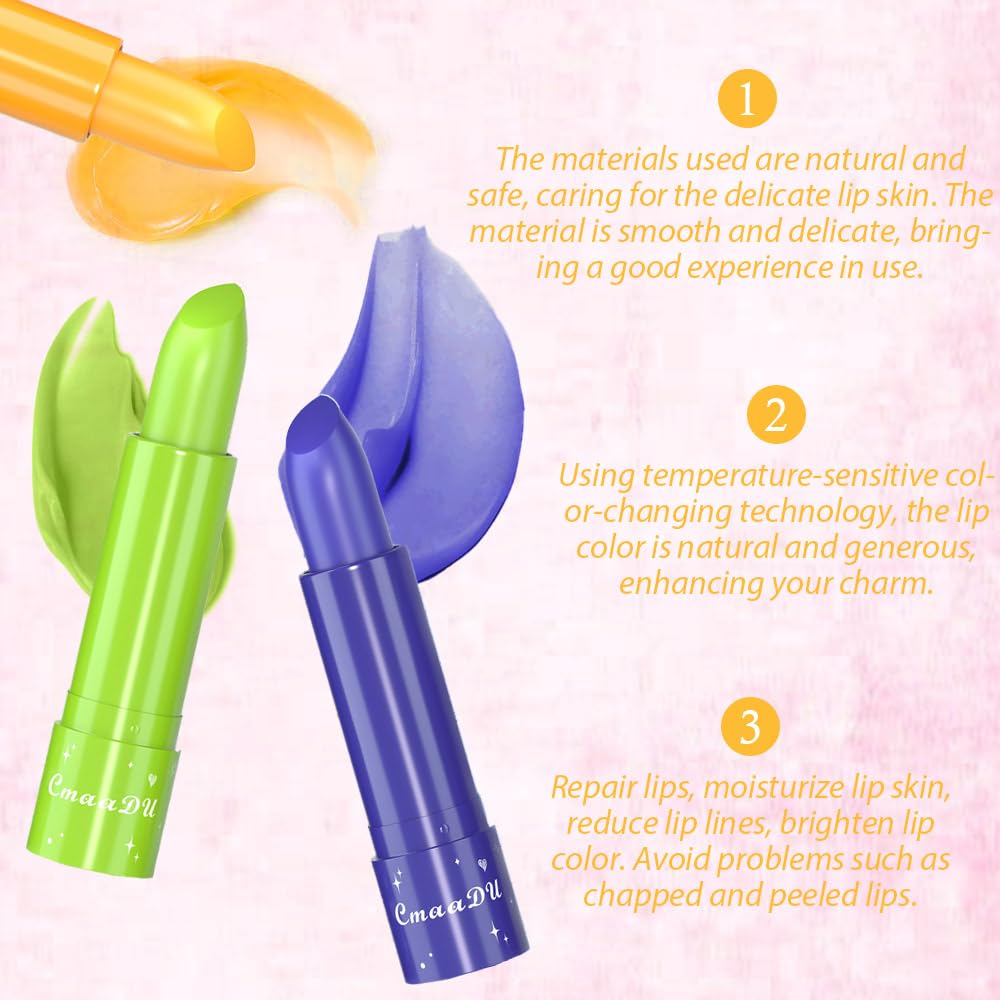 BINGBRUSH 3 lápices labiales que cambian de color, tamaño Queen, de larga duración, hidratante, bálsamo labial, brillo de labios, tinte de labios,