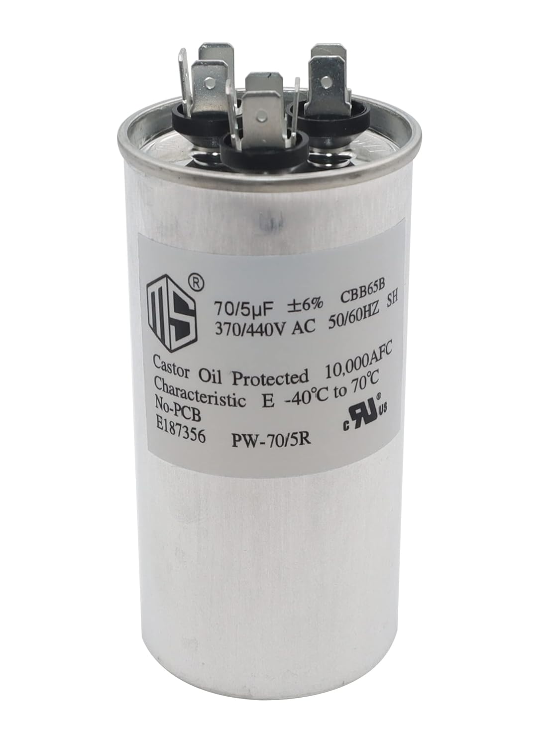 METER STAR 70+5 MFD 705 uf 370V440V AC Condensador redondo de doble carrera CBB65B para condensador recto fríoaire acondicionado condensadorAC Motor
