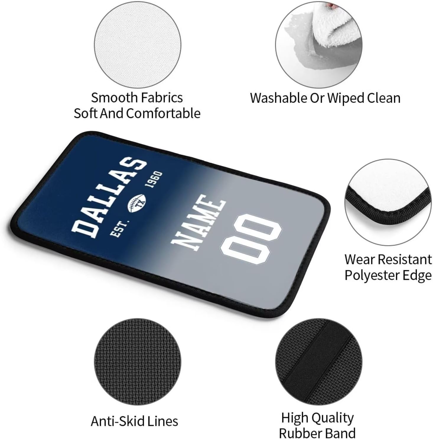 Funda personalizada para reposabrazos de automóvil, añade nombre y número personalizados como regalo para los fanáticos del fútbol leales,