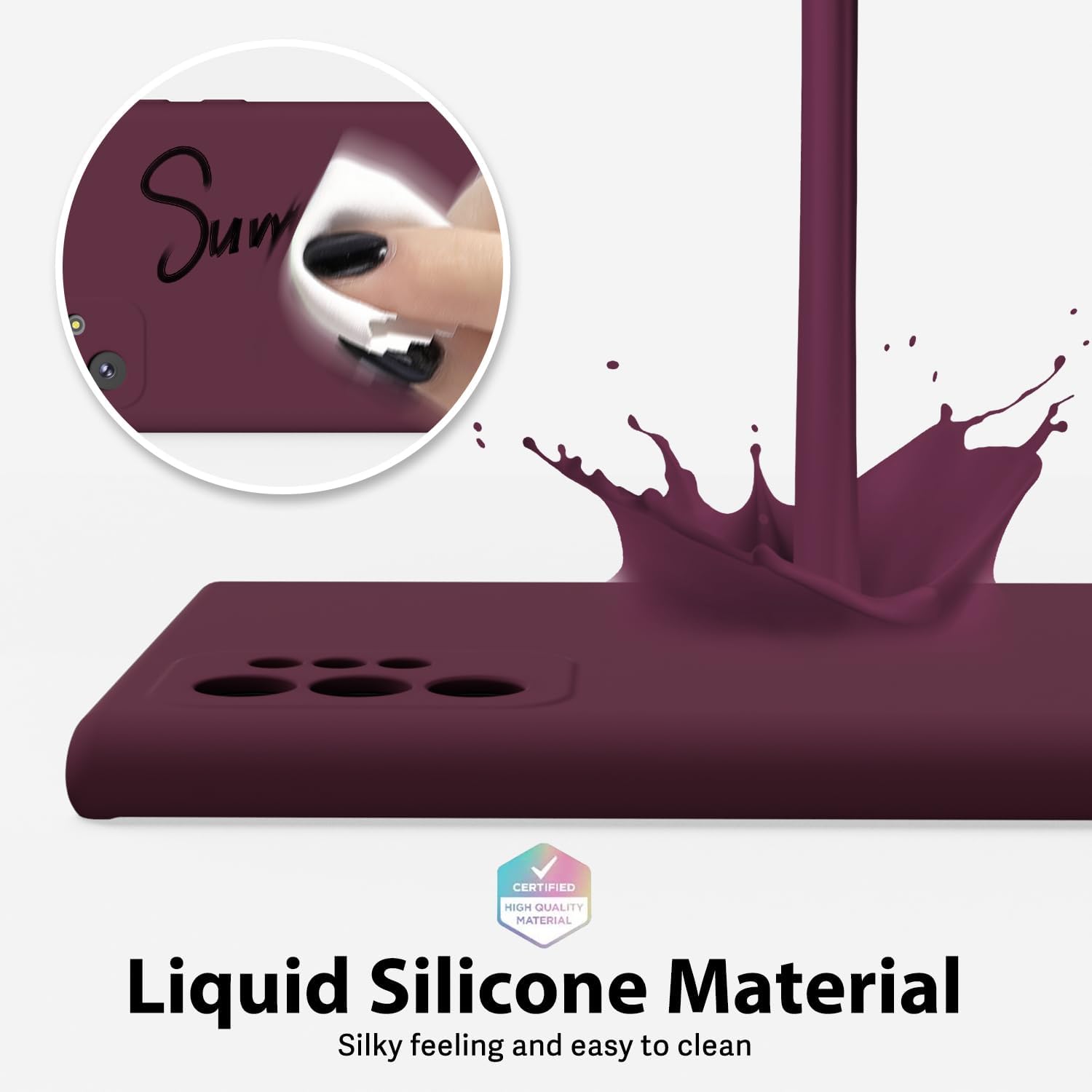 oakxco Funda para teléfono Samsung Galaxy Note 10 Plus con agarre de silicona líquida, bonita funda delgada y delgada de goma TPU suave de gel liso