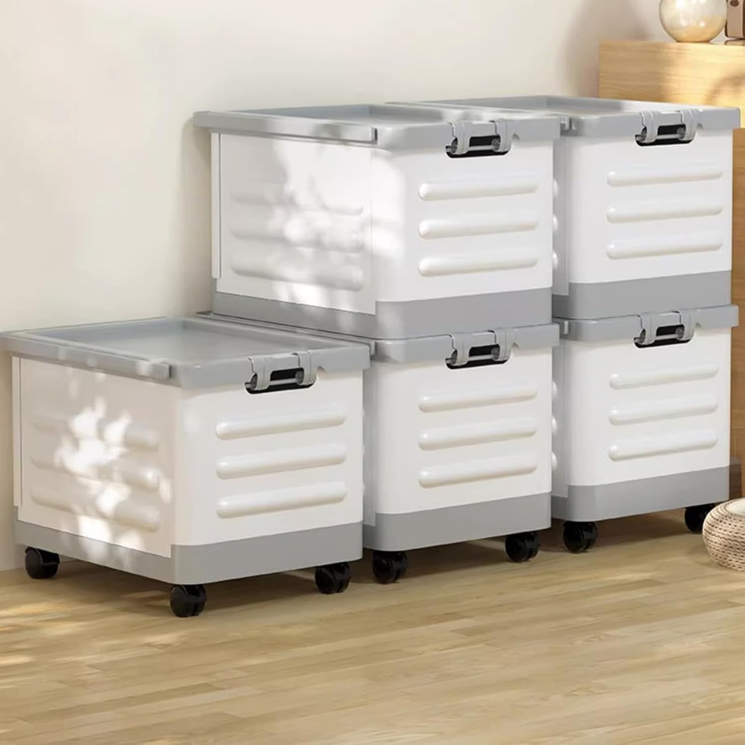 Cajas de almacenamiento plegables, cajas de almacenamiento apilables, las tapas pueden ser cajas de almacenamiento plegables, cajas de