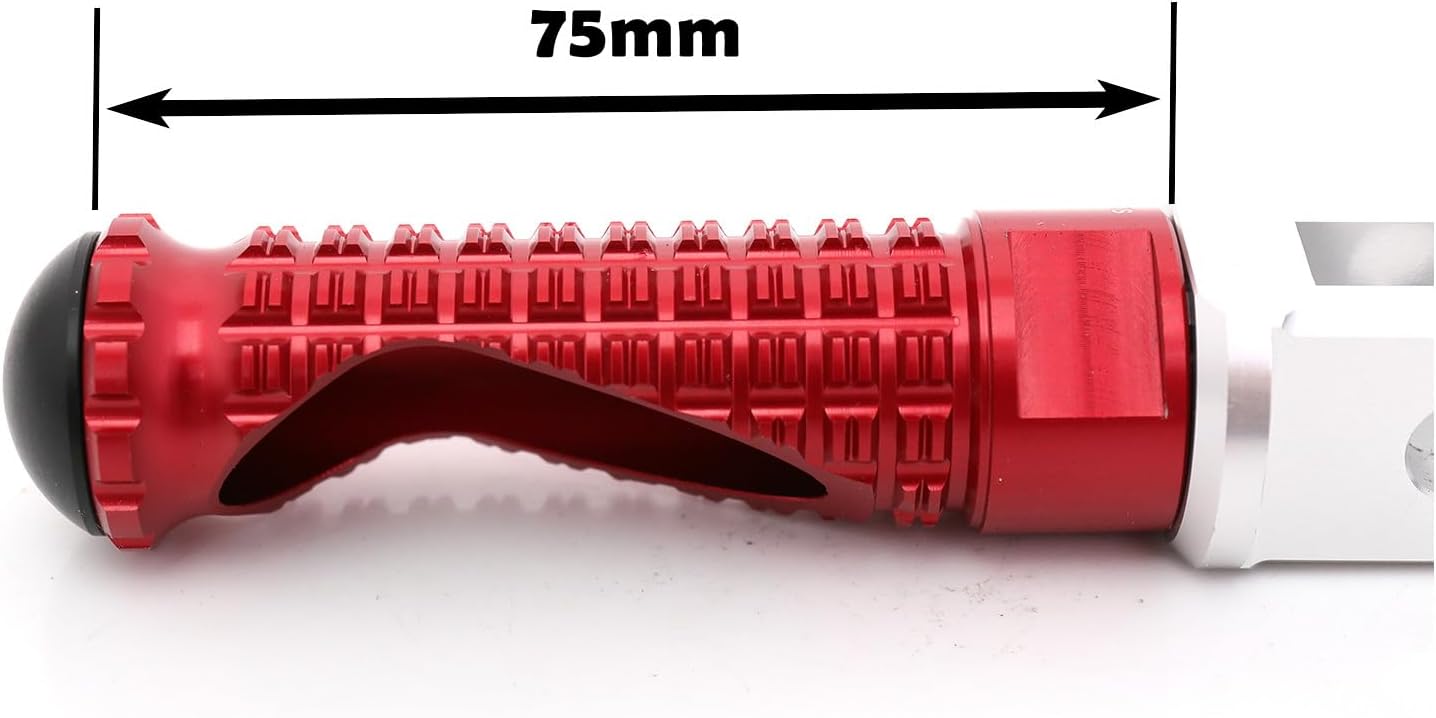 MCMOTOPARTS M-PRO – Estriberas traseras para pasajero, color rojo, compatible con Scrambler Classic 2015-2018 15 16 17 18