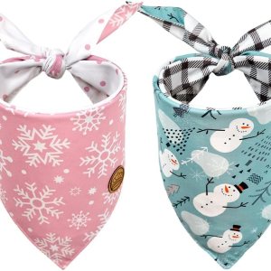CROWNED BEAUTY Bandanas navideñas reversibles para perros, paquete de 2 unidades, juego de invierno fantasma, bufandas triangulares ajustables para CROWNED BEAUTY Bandanas navideñas reversibles para perros, paquete de 2 unidades, juego de invierno fantasma, bufandas triangulares ajustables para