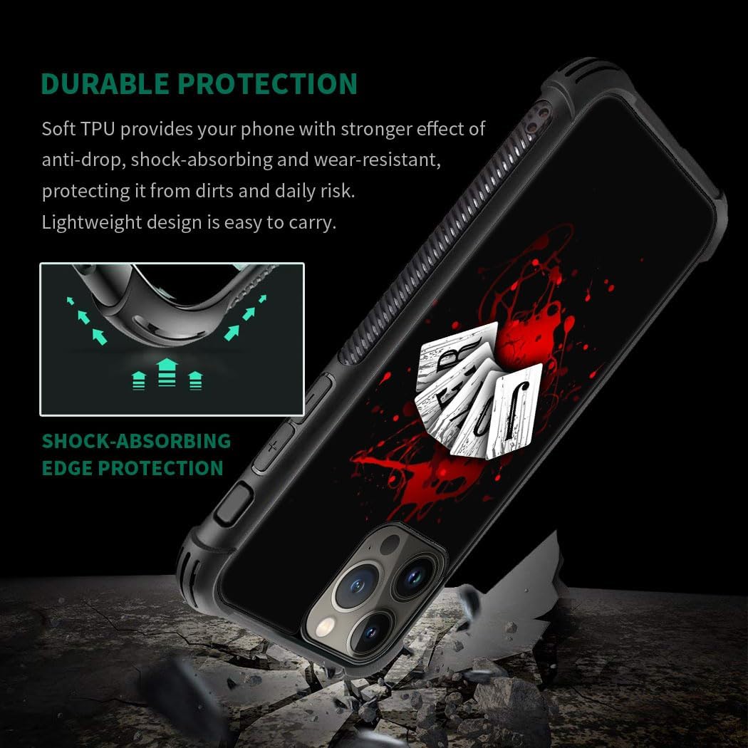 ZHEGAILIAN Funda compatible con iPhone 15 Pro, Joker Cards 15 Pro para hombresniños, esquinas reforzadas UNBreak Fashoin, cubierta trasera de TPU