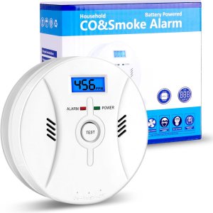 Detectores de CO y humo 2 en 1, detector de monóxido de carbono, con batería de 9V, pantalla digital, detector de humo, detector de monóxido de Detectores de CO y humo 2 en 1, detector de monóxido de carbono, con batería de 9V, pantalla digital, detector de humo, detector de monóxido de
