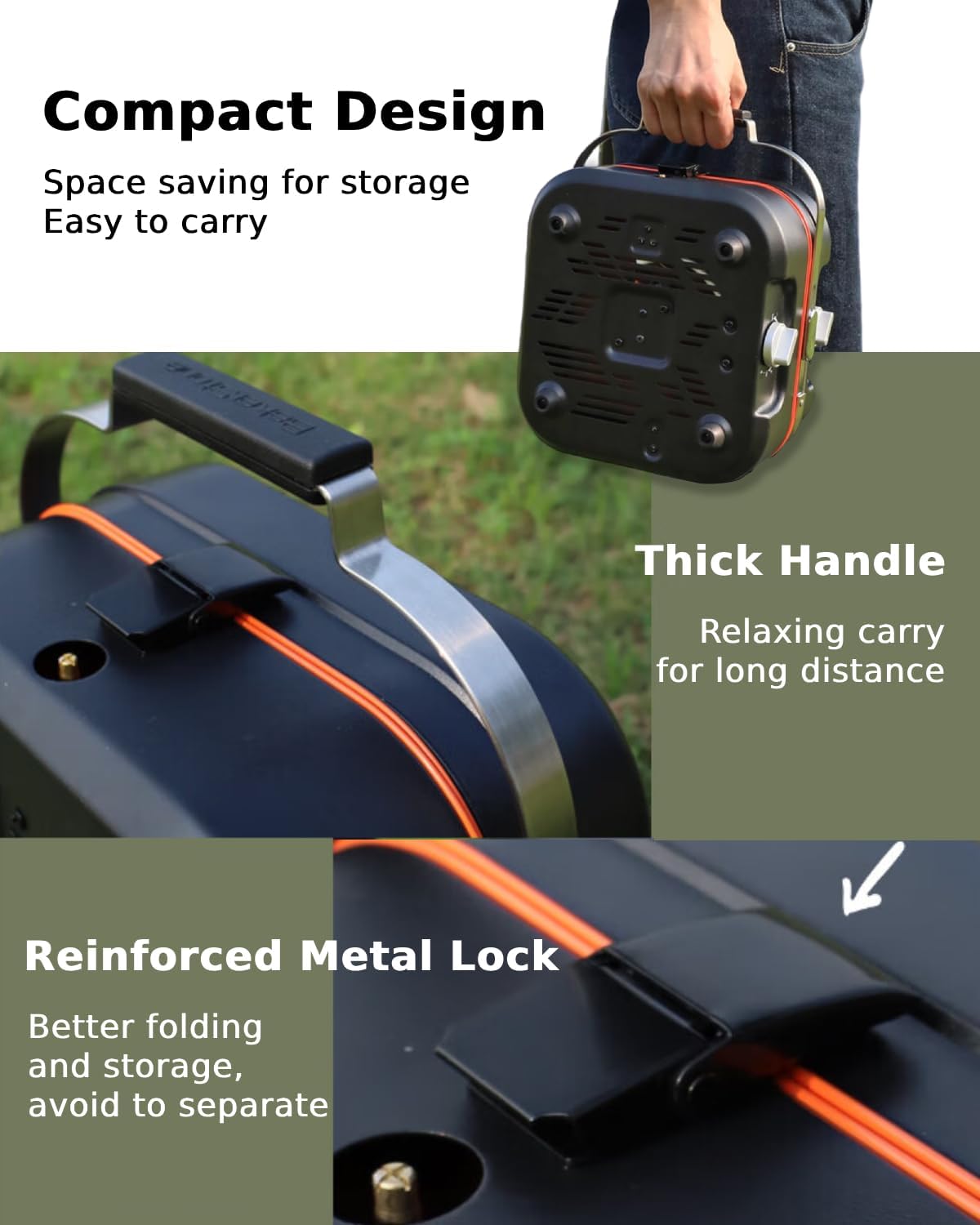 BakerStone Estufa de campamento de propano 2 quemadores ajustables con 20,000 BTU, estufa de campamento plegable portátil para exteriores, estufa de