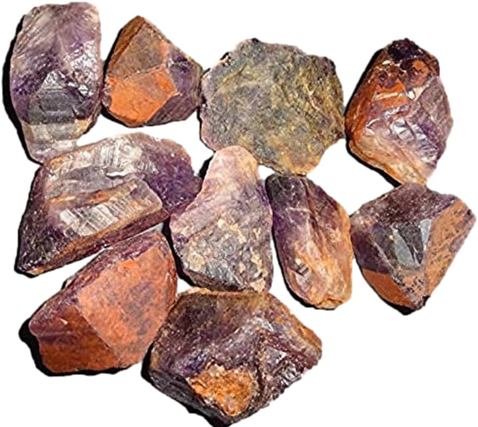 Cacoxenite Raw Cacoxenite Super 7  Sacred 7 AA Grado “Melodies Stone” piedra preciosa curativa de cristal natural en bruto, juego de 10 piezas, Gema