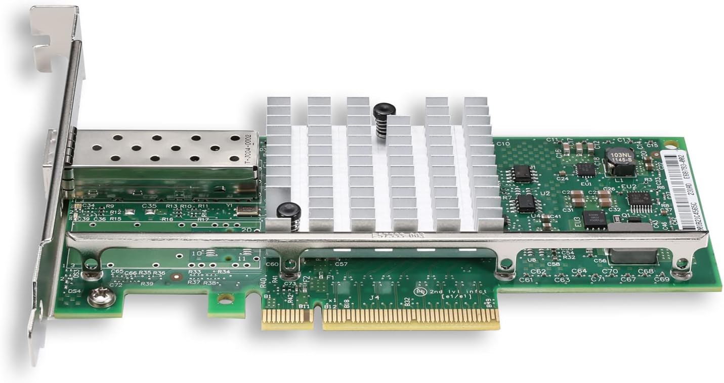 Tarjeta de red PCI-E NIC de 10 Gb, con chip Intel 82599EN, comparada con Intel X520-DA1, puerto SFP+ único, PCI Express X8, adaptador de red