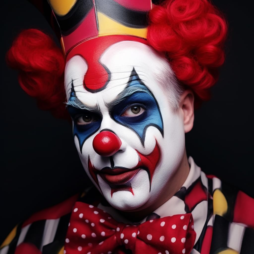 CCBeauty Kit de maquillaje de payaso de Halloween, barra de pintura corporal blanca negra y roja, maquillaje de base de esqueleto bromista, base de